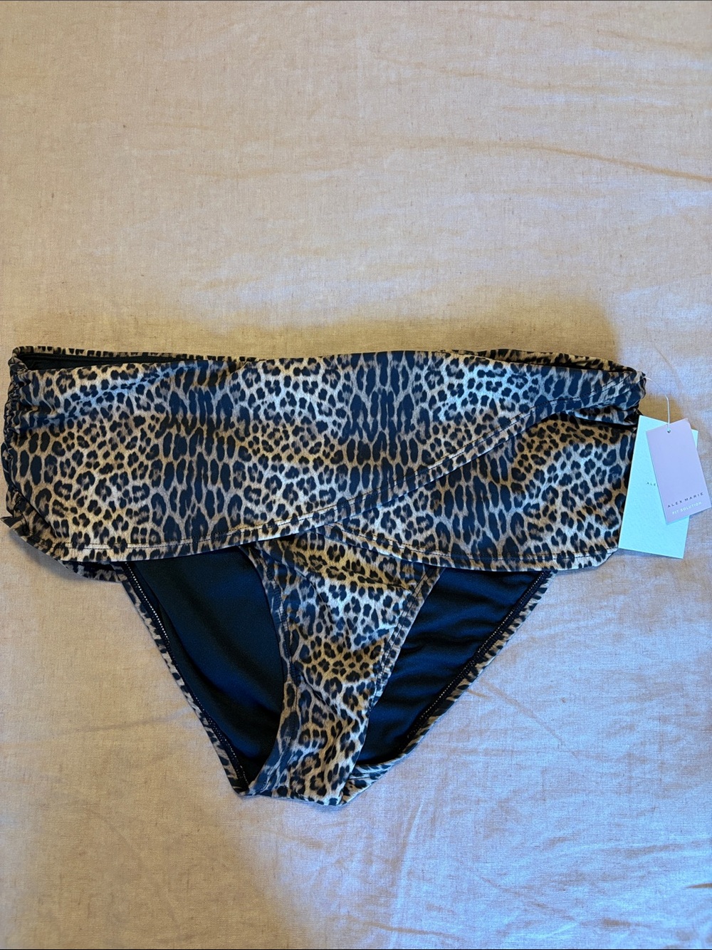 NWT Leopard Print Fold-Over Bikini Bottoms - Extra Large